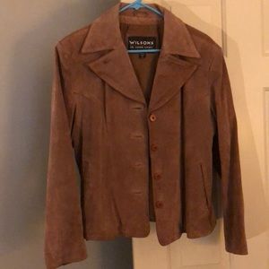 Wilson Leather, brown leather coat. XL